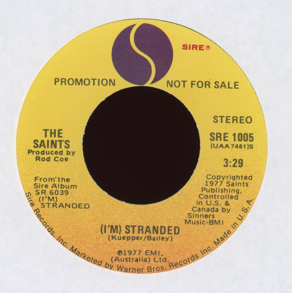 The Saints - (I'm) Stranded on Sire Promo
