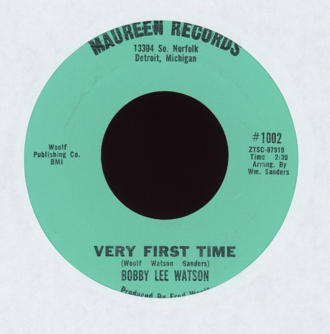 Bobby Lee Watson - Valley Of Love on Maureen