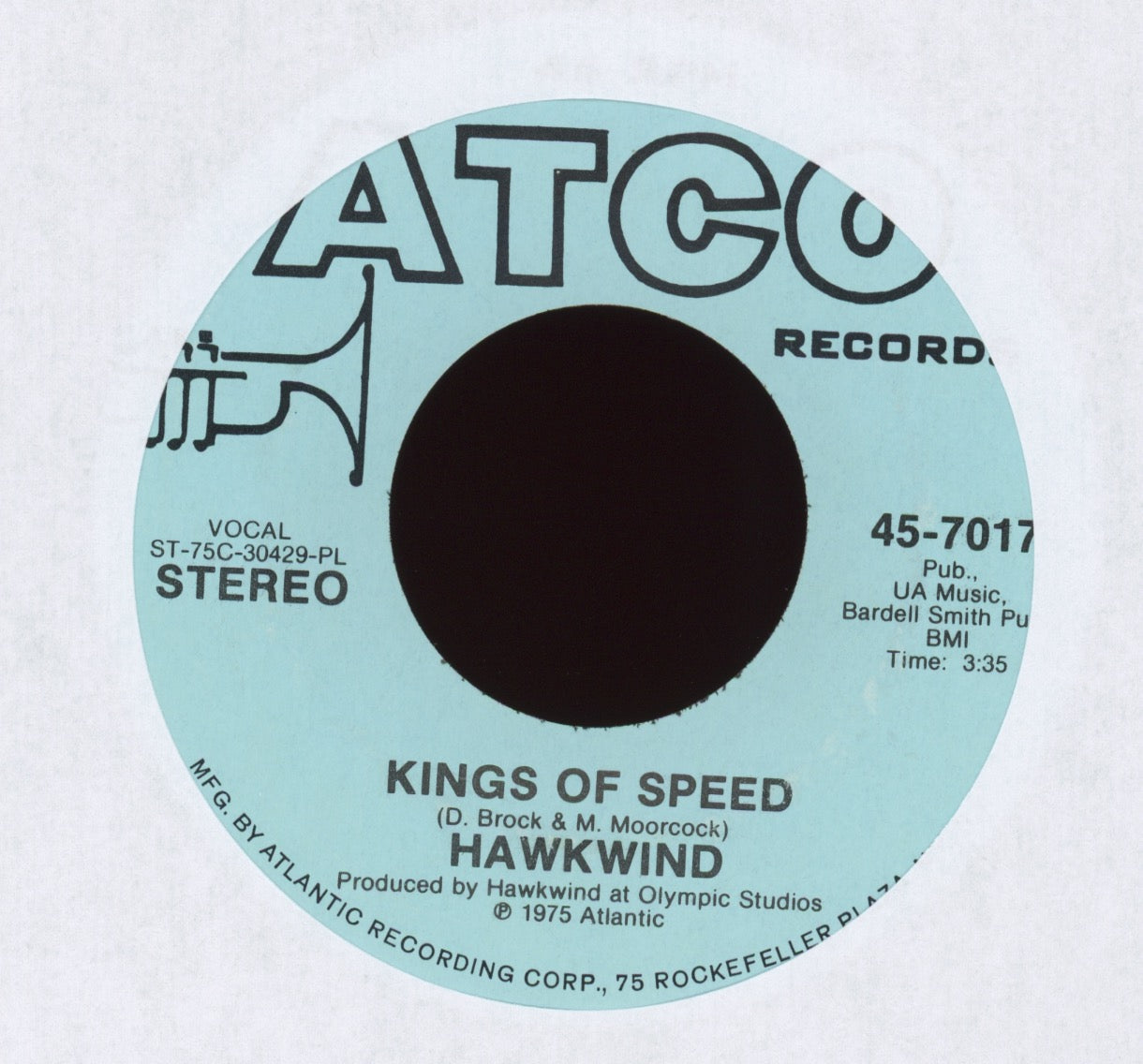 Hawkwind - Kings Of Speed on Atco Promo
