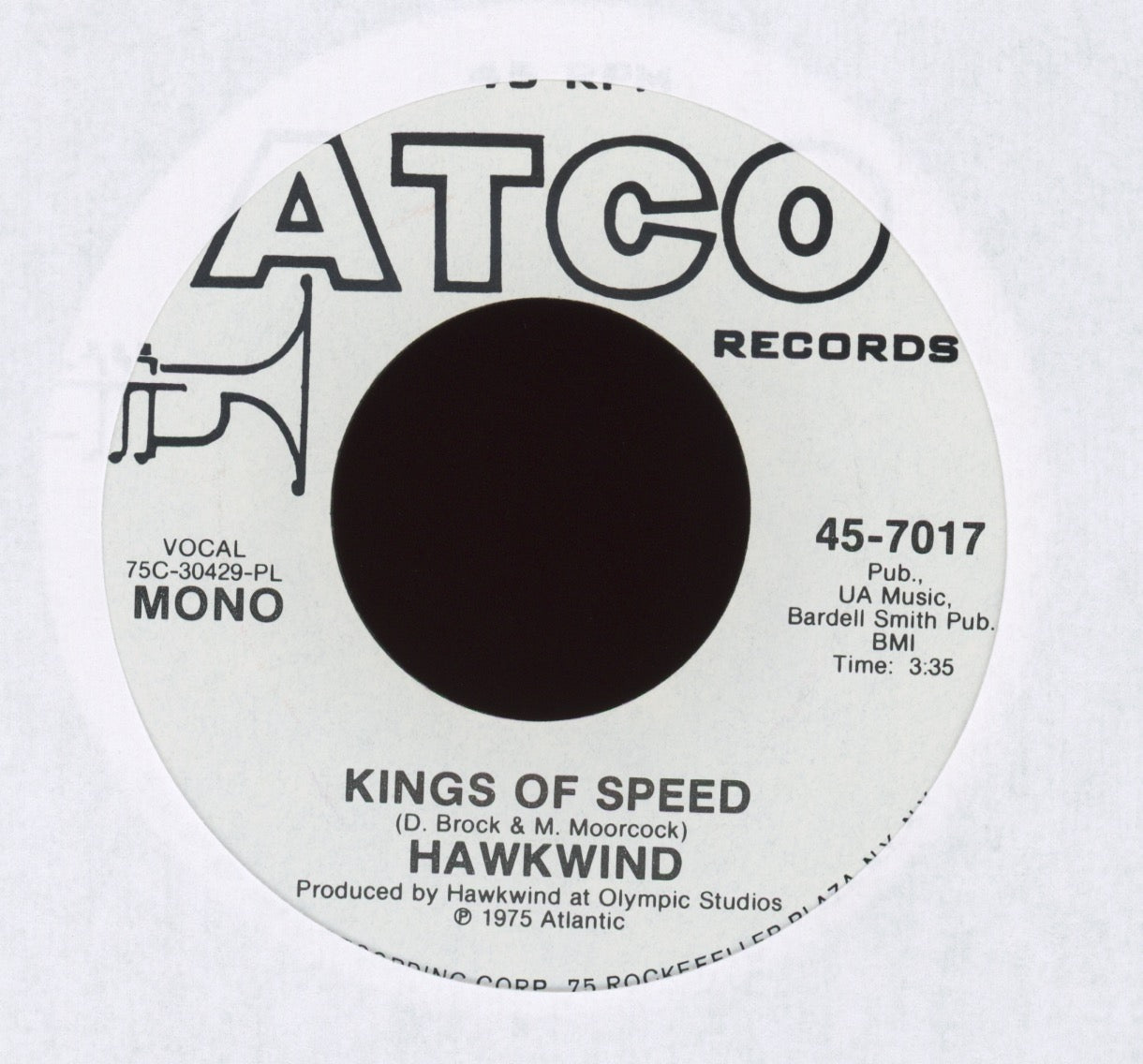Hawkwind - Kings Of Speed on Atco Promo