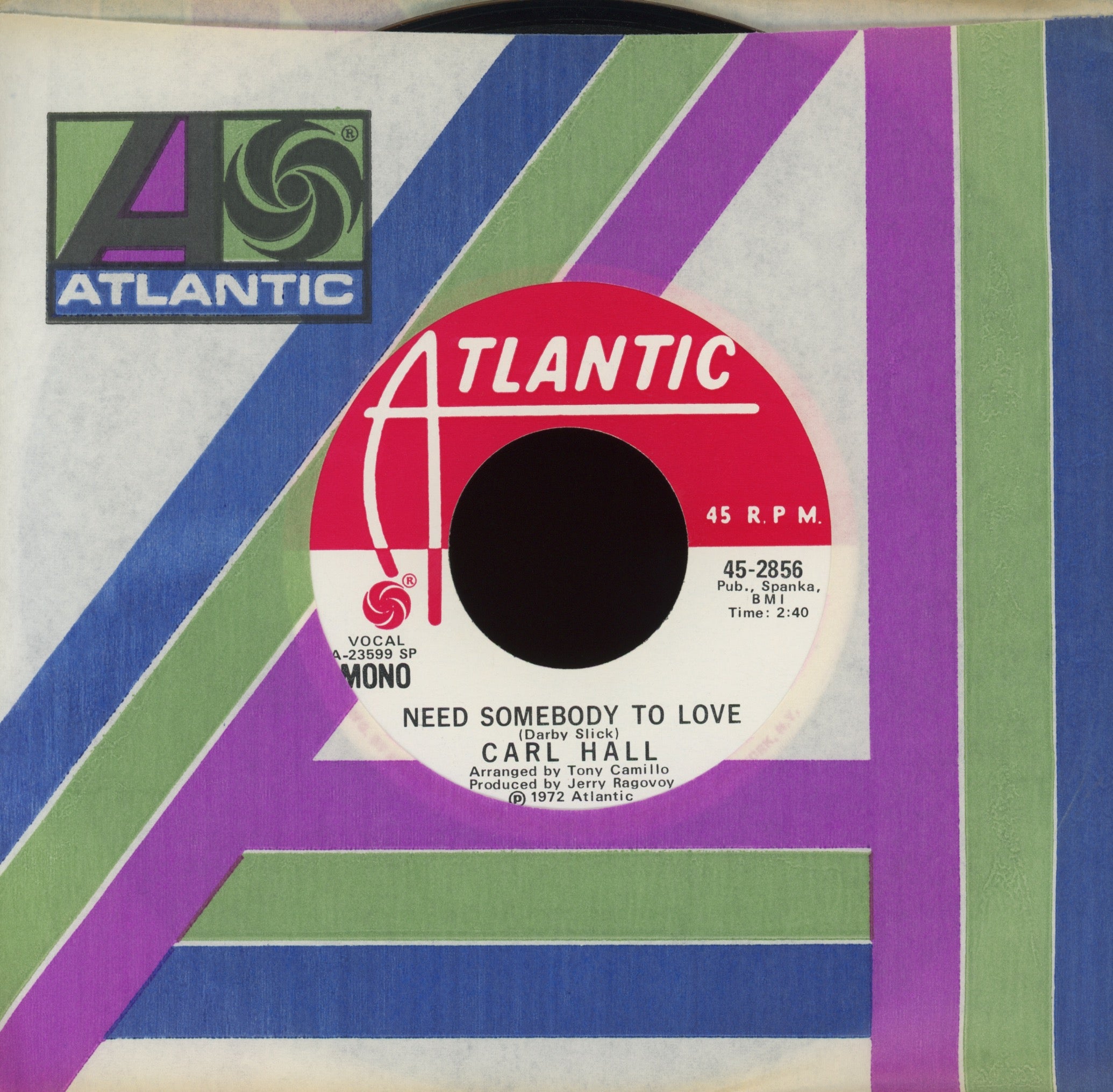 Carl Hall - Need Somebody To Love on Atlantic Promo