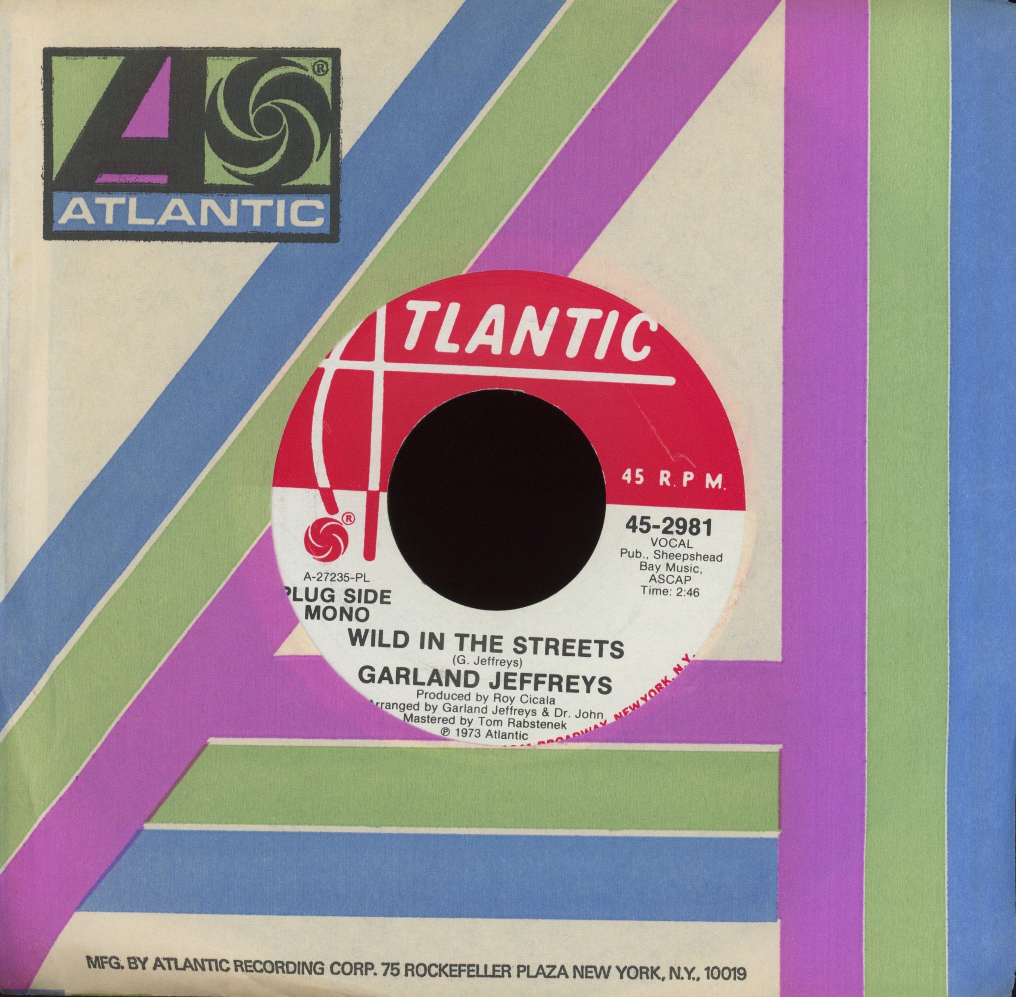 Garland Jeffreys - Wild In The Streets on Atlantic Promo
