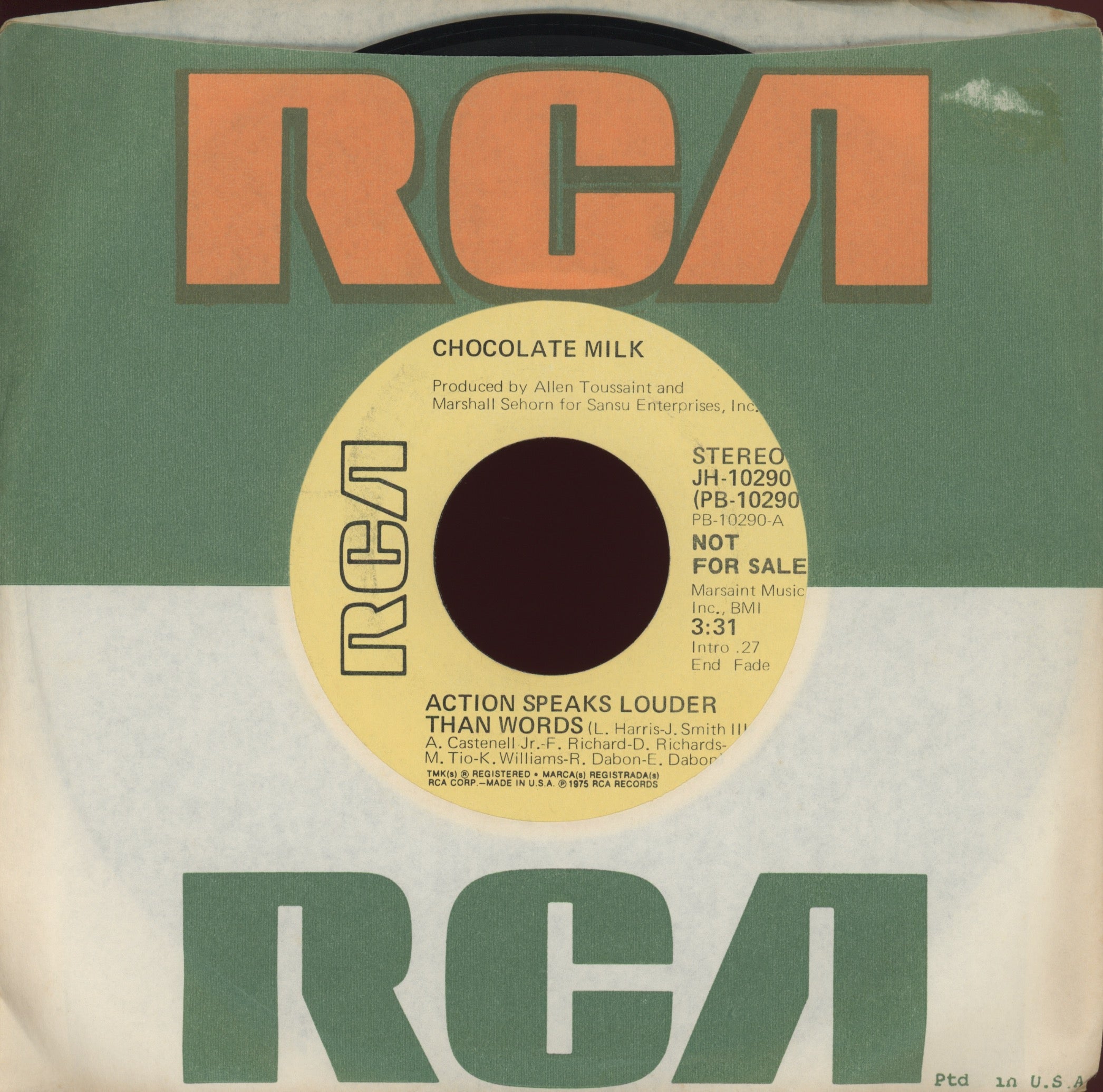 Chocolate Milk - Action Speaks Louder Than Words on RCA Promo