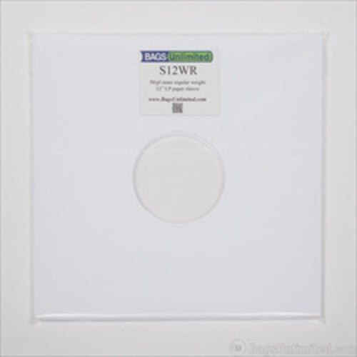 Bags Unlimited S12WR - 12 Inch LP Inner Sleeves - Center Hole - 100 Count (White)