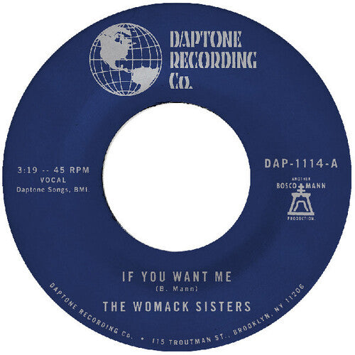The Womack Sisters - If You Want Me / I Just Don't Want You (To Say Goodbye) [7"]