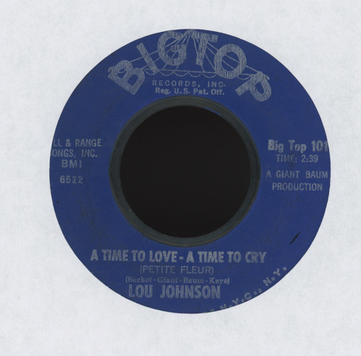 Lou Johnson - Unsatisfied on Bigtop Northern Soul 45