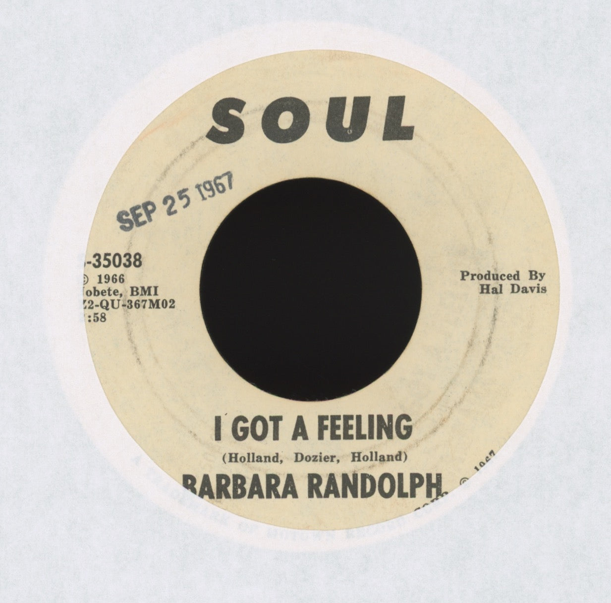 Barbara Randolph - I Got A Feeling on SOUL Promo Northern Soul 45