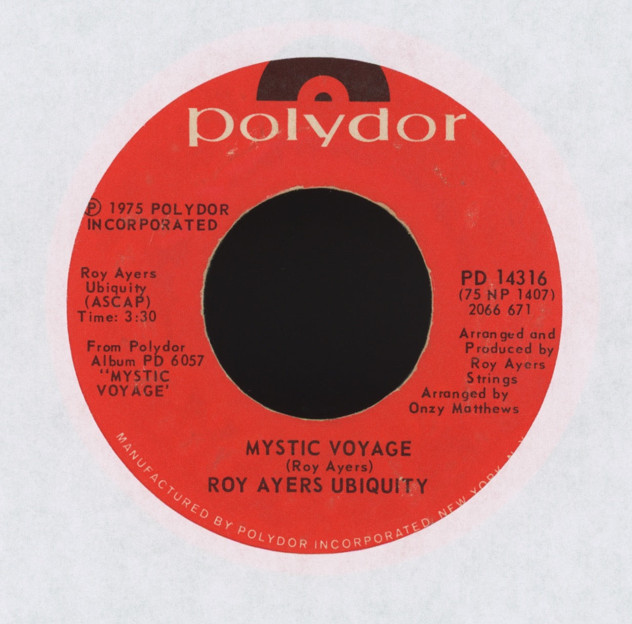 Roy Ayers Ubiquity - Mystic Voyage on Polydor Soul Jazz Funk 45