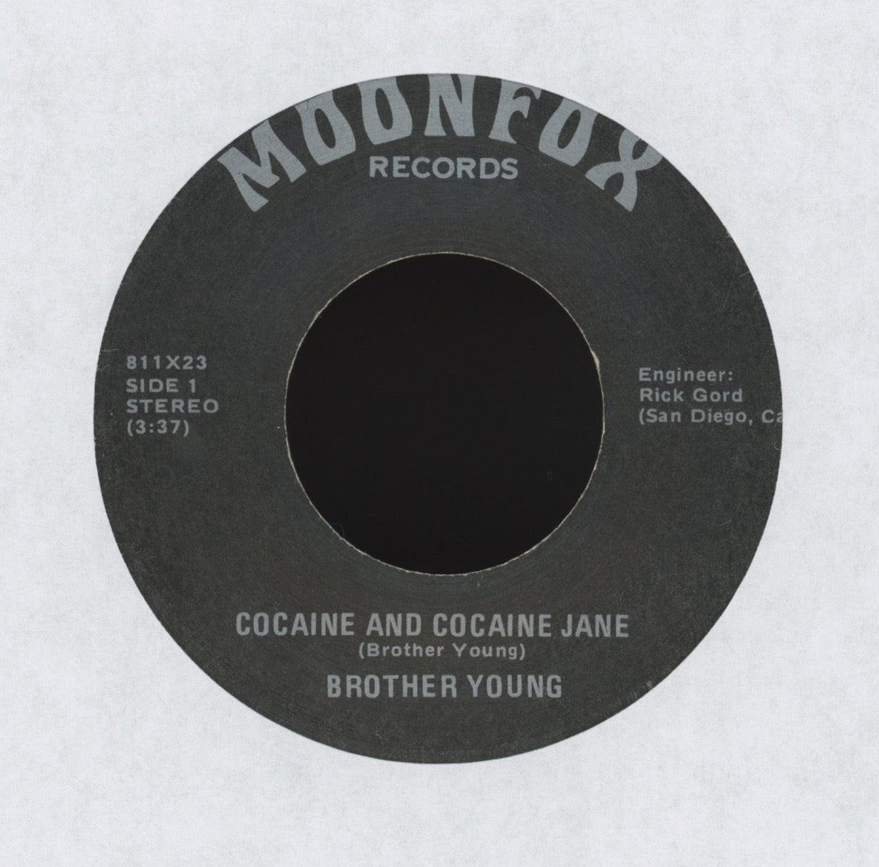 Brother Young - Cocaine and Cocaine Jane on Moonfox Unknown Outsider Folk Psych 45