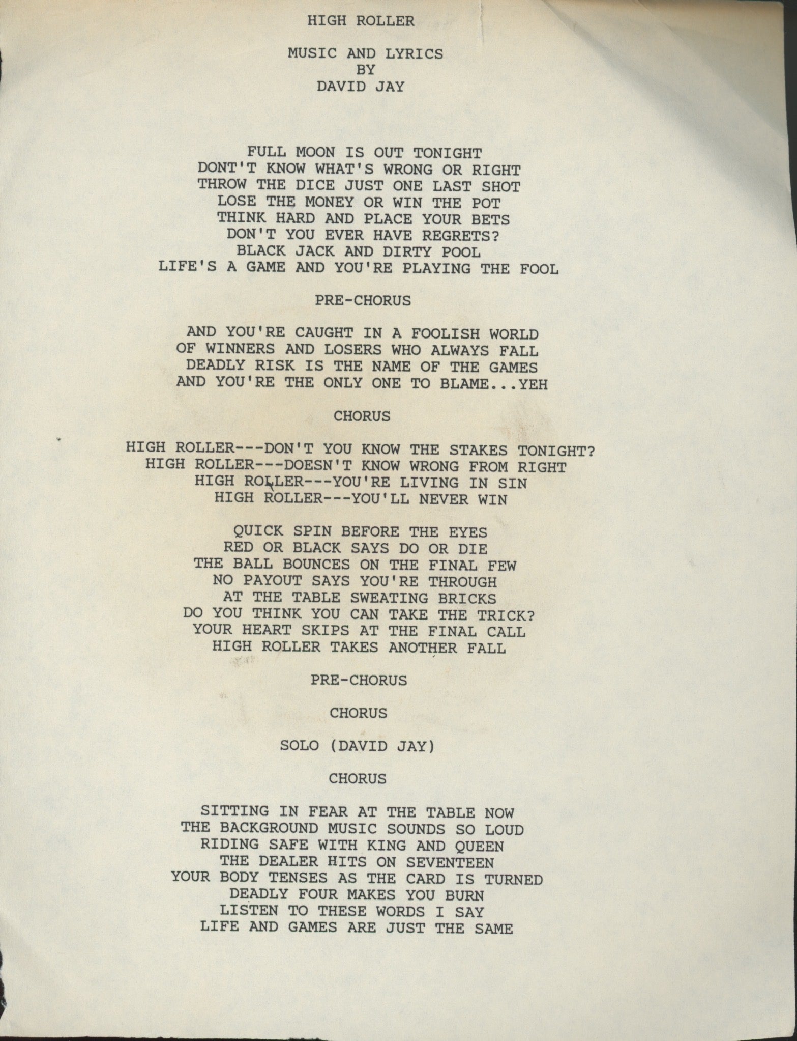 Emerald - High Roller / Ladies Of The Night Private Press Metal 45