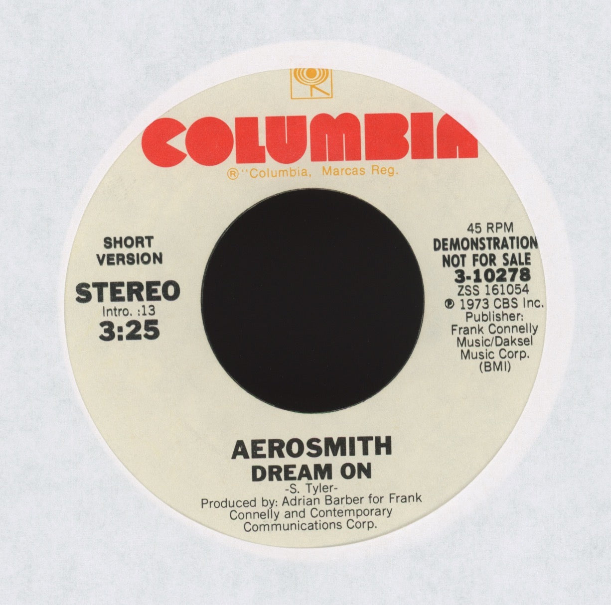 Aerosmith - Dream On on Columbia Promo Rock 45