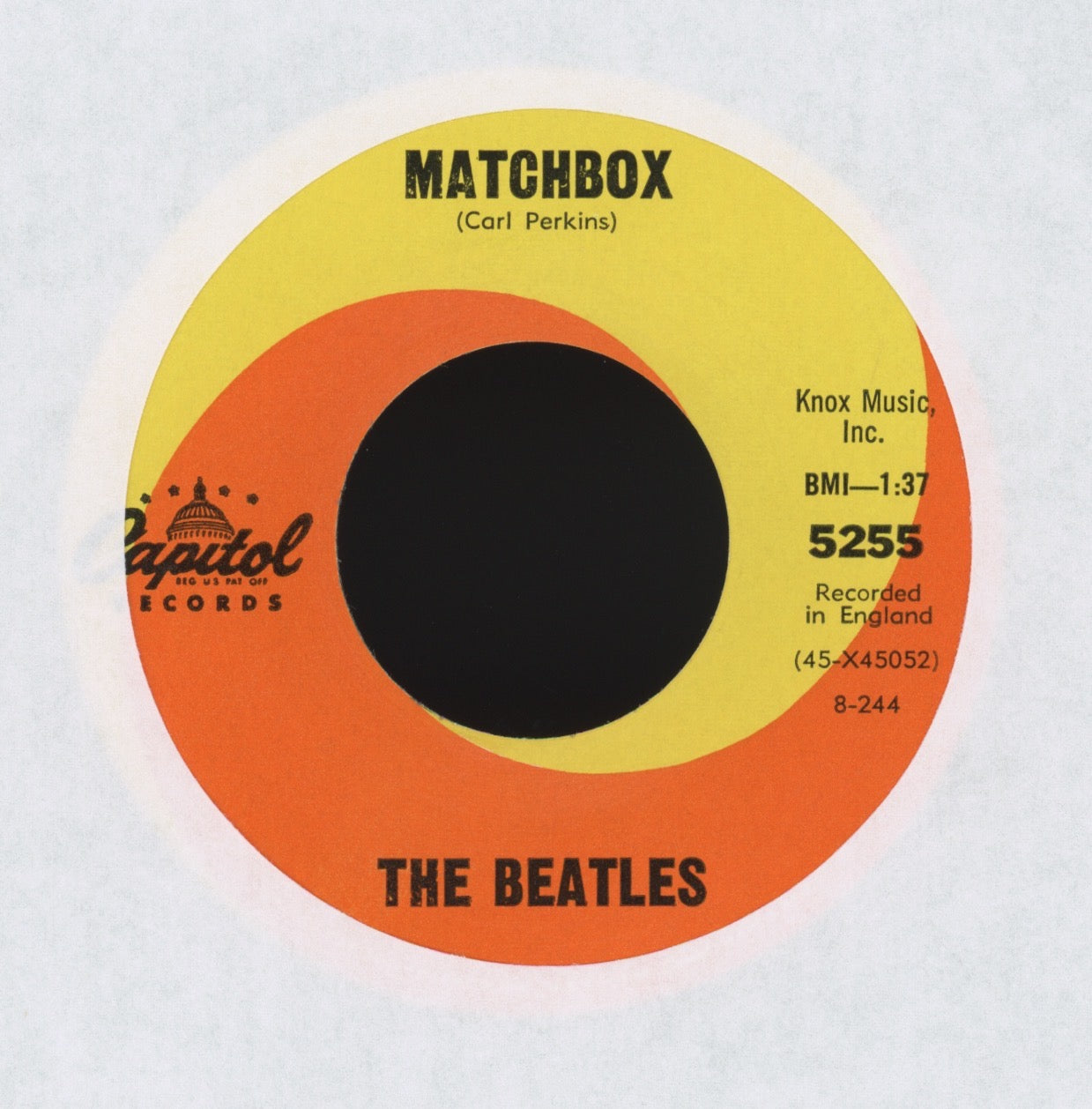 The Beatles - Matchbox / Slow Down on Capitol 45 With Picture Sleeve West Coast