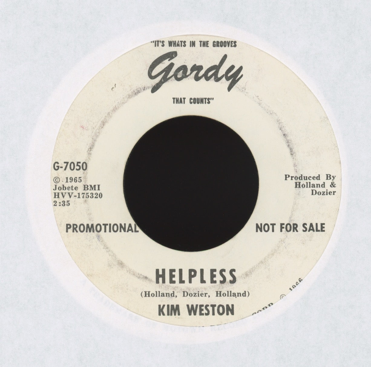 Kim Weston - Helpless on Gordy Promo Northern Soul 45