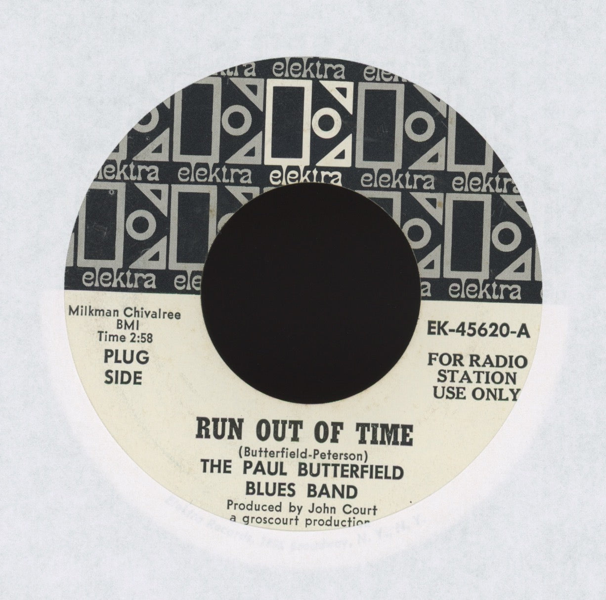 The Paul Butterfield Blues Band - Run Out Of Time on Elektra Promo Blues Rock 45