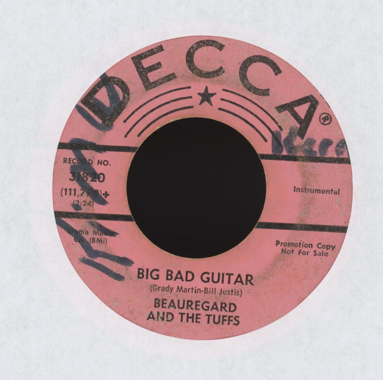 Beauregard And The Tuffs - Ramblin' Rose on Decca Promo Fuzz Garage Soul 45