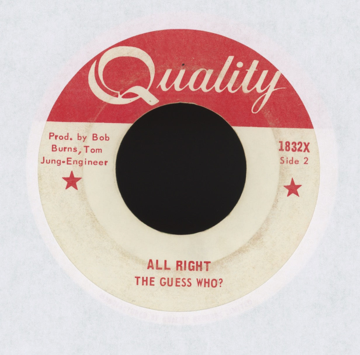 The Guess Who - All Right on Quality Canadian Press Garage 45