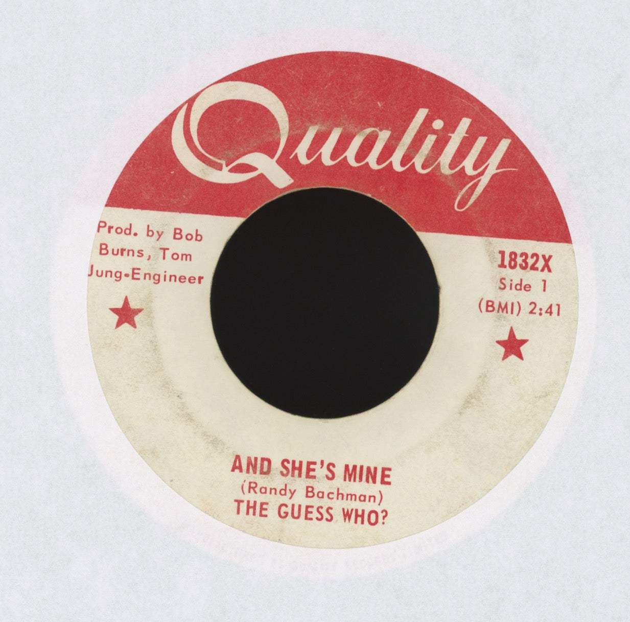 The Guess Who - All Right on Quality Canadian Press Garage 45