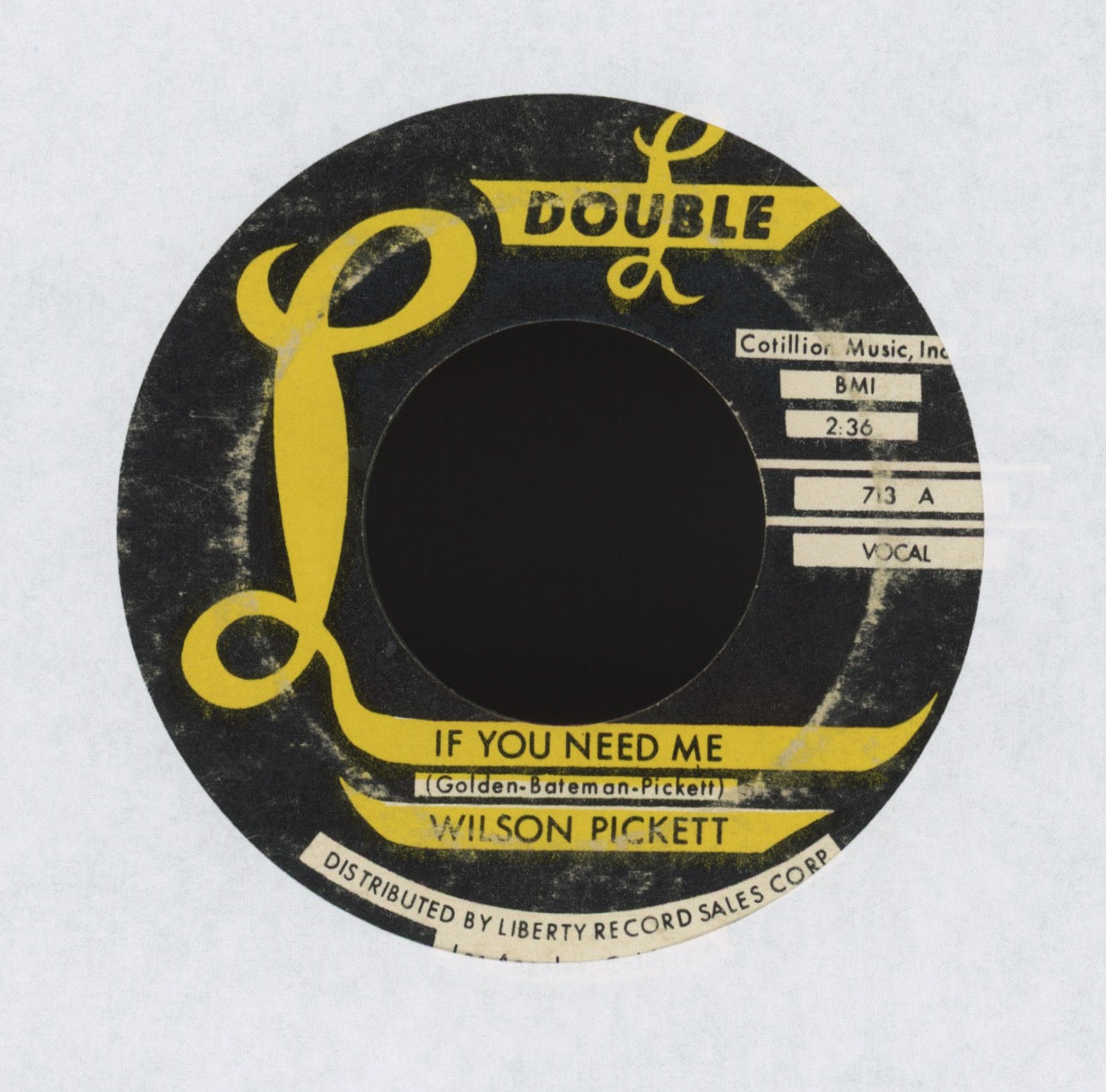 Wilson Pickett - Baby Call On Me on Double L Northern Soul R&B 45
