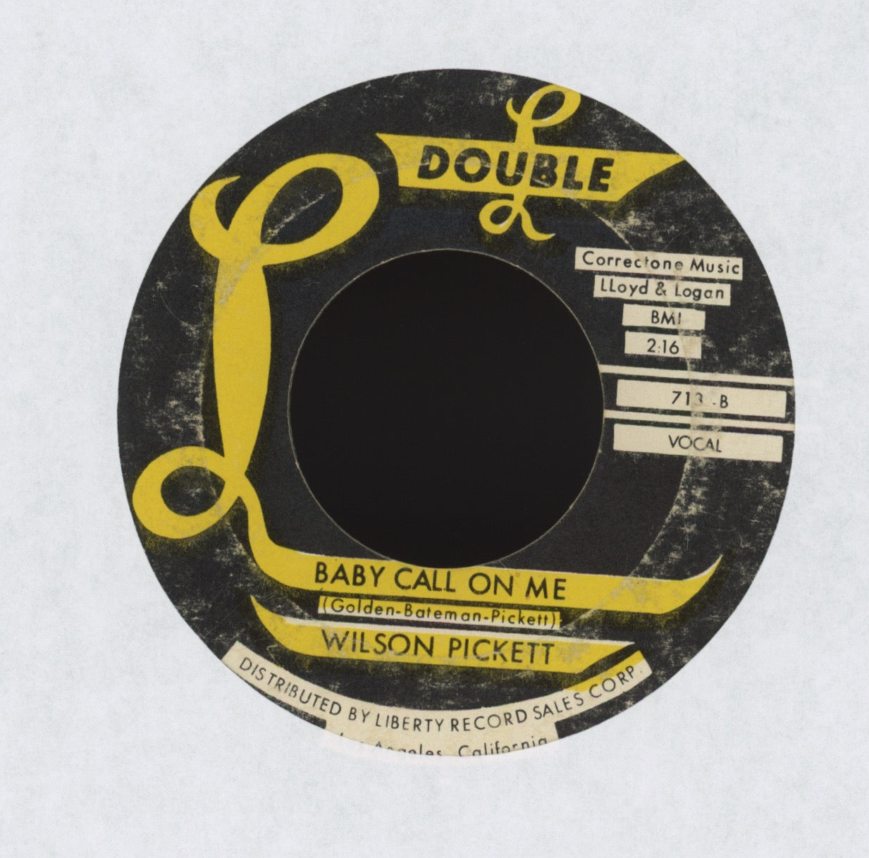Wilson Pickett - Baby Call On Me on Double L Northern Soul R&B 45