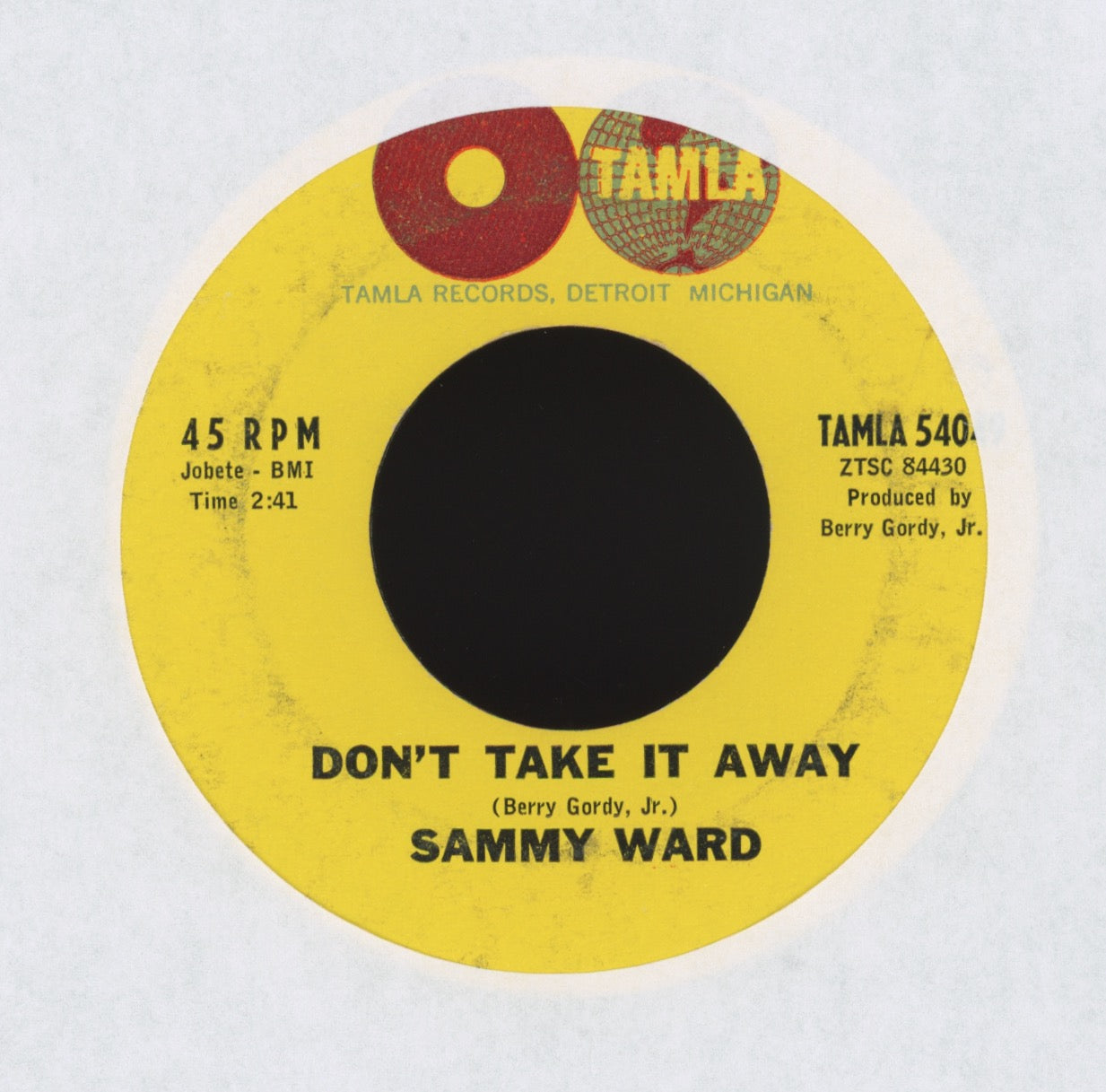 Singin' Sammy Ward - Don't Take It Away on Tamla R&B 45