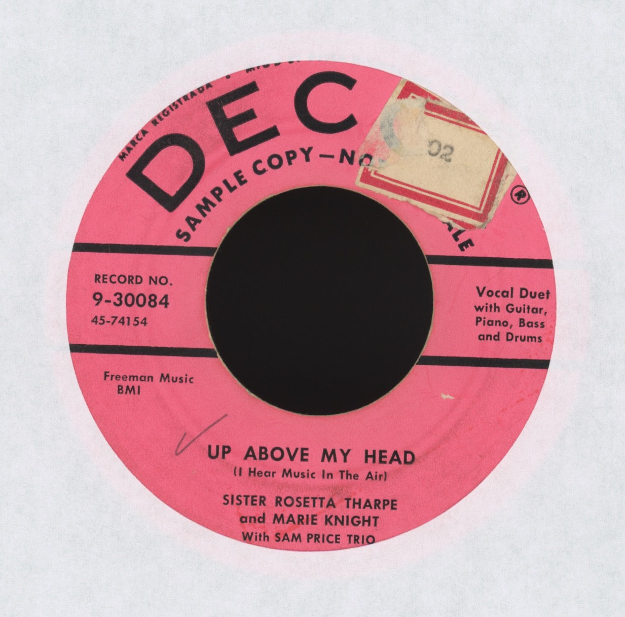 Sister Rosetta Tharpe - Up Above My Head on Decca Promo R&B Gospel 45