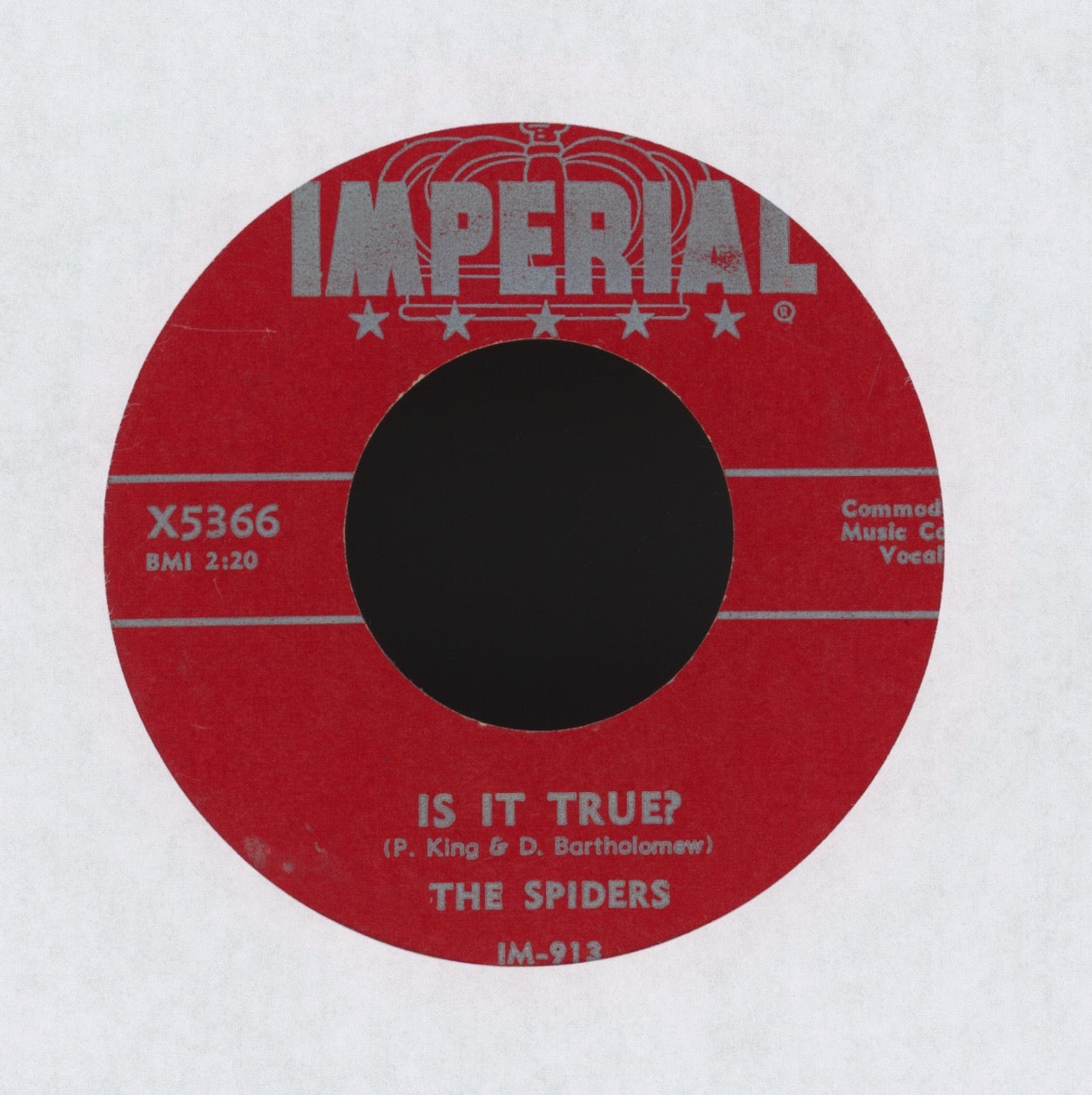 The Spiders - Witchcraft / Is It True? on Imperial R&B Doo Wop 45