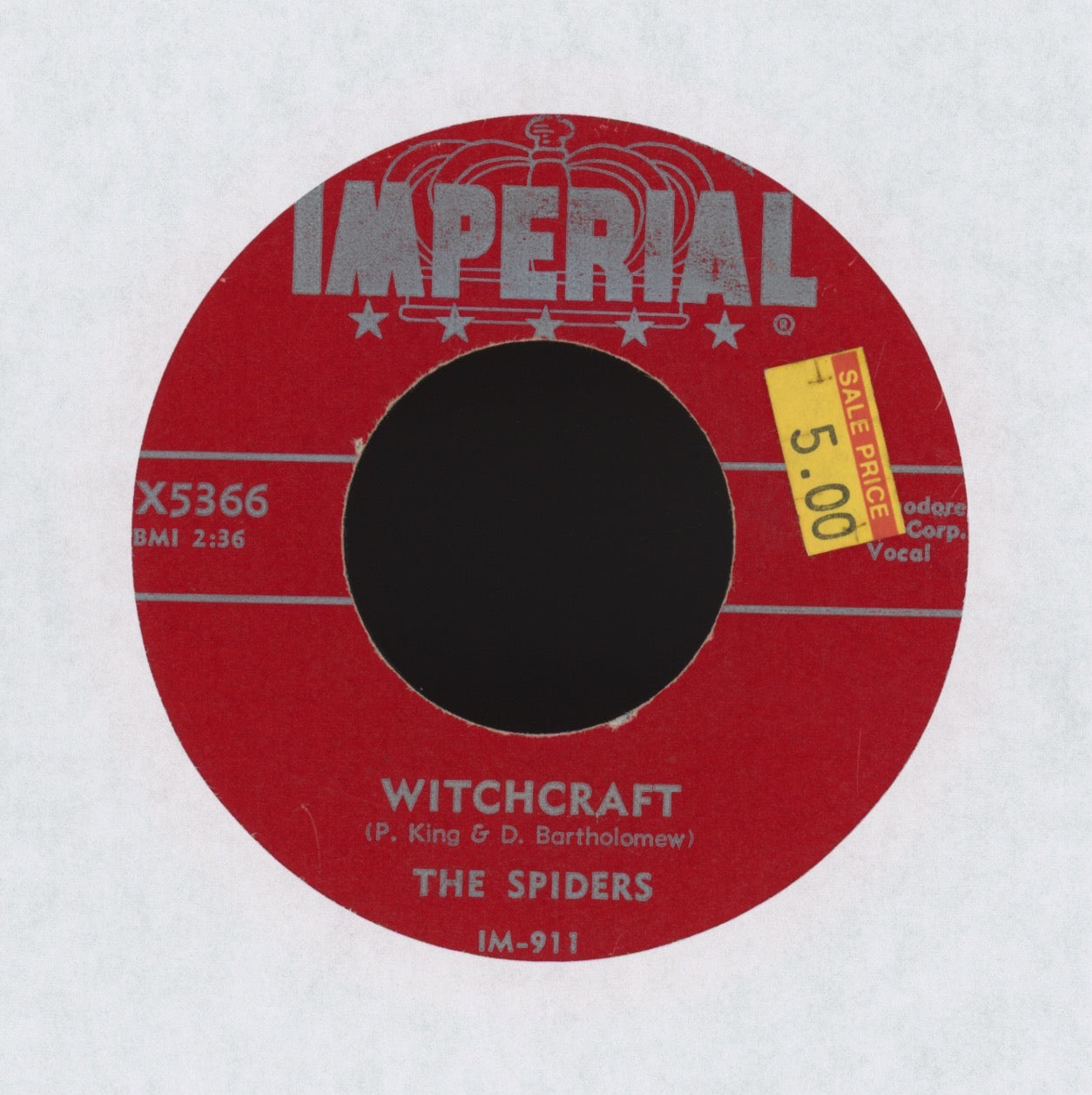 The Spiders - Witchcraft / Is It True? on Imperial R&B Doo Wop 45