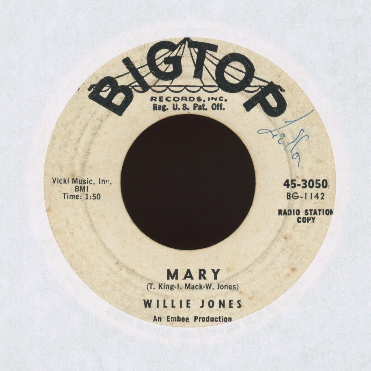 Willie Jones - Mary on Bigtop - Promo R&B Soul 45