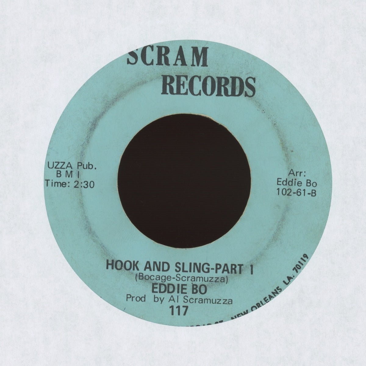 Eddie Bo - Hook And Sling on Scram Records Funk 45