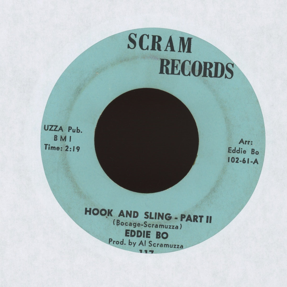 Eddie Bo - Hook And Sling on Scram Records Funk 45