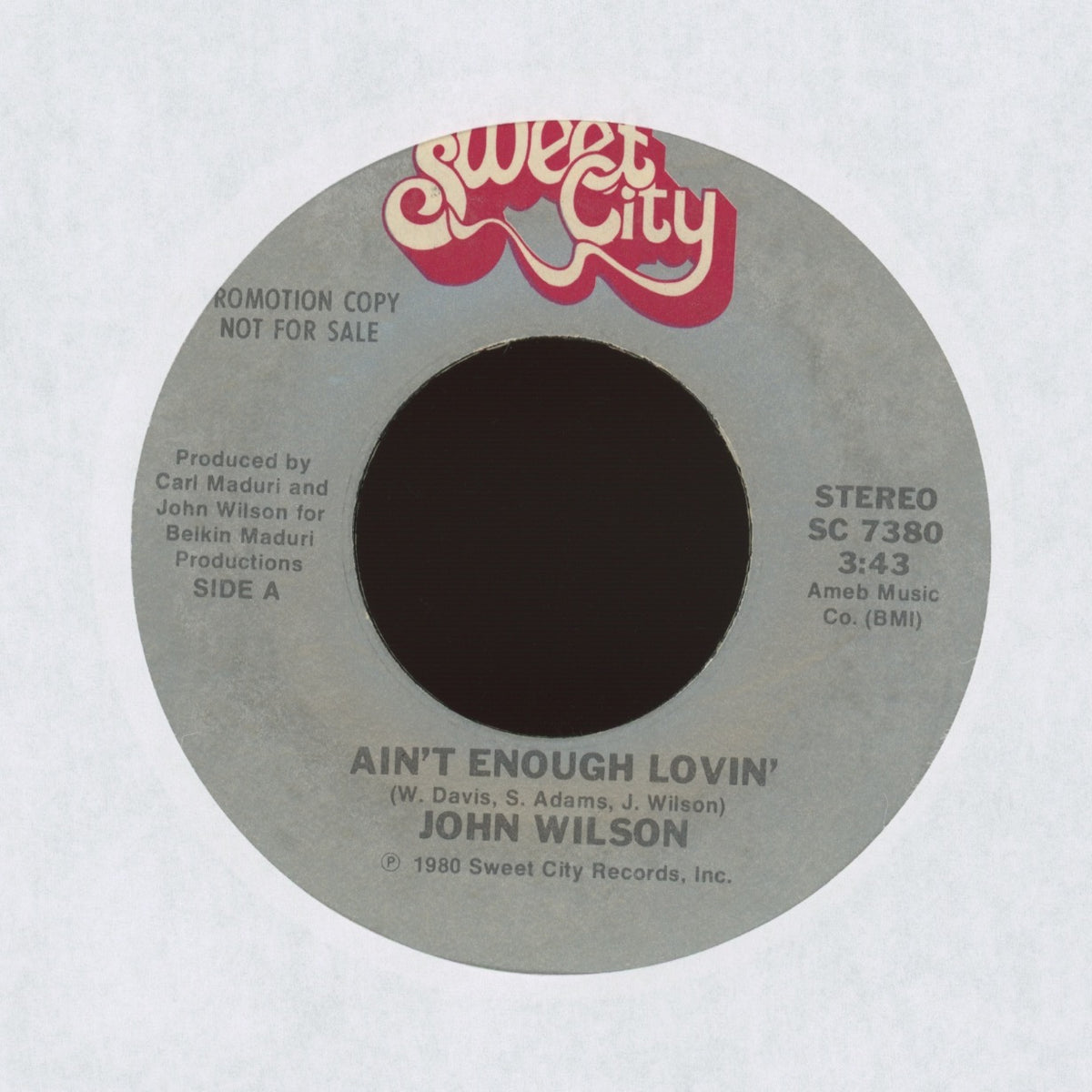 John Wilson - Ain't Enough Lovin' on Sweet City Modern Soul 45