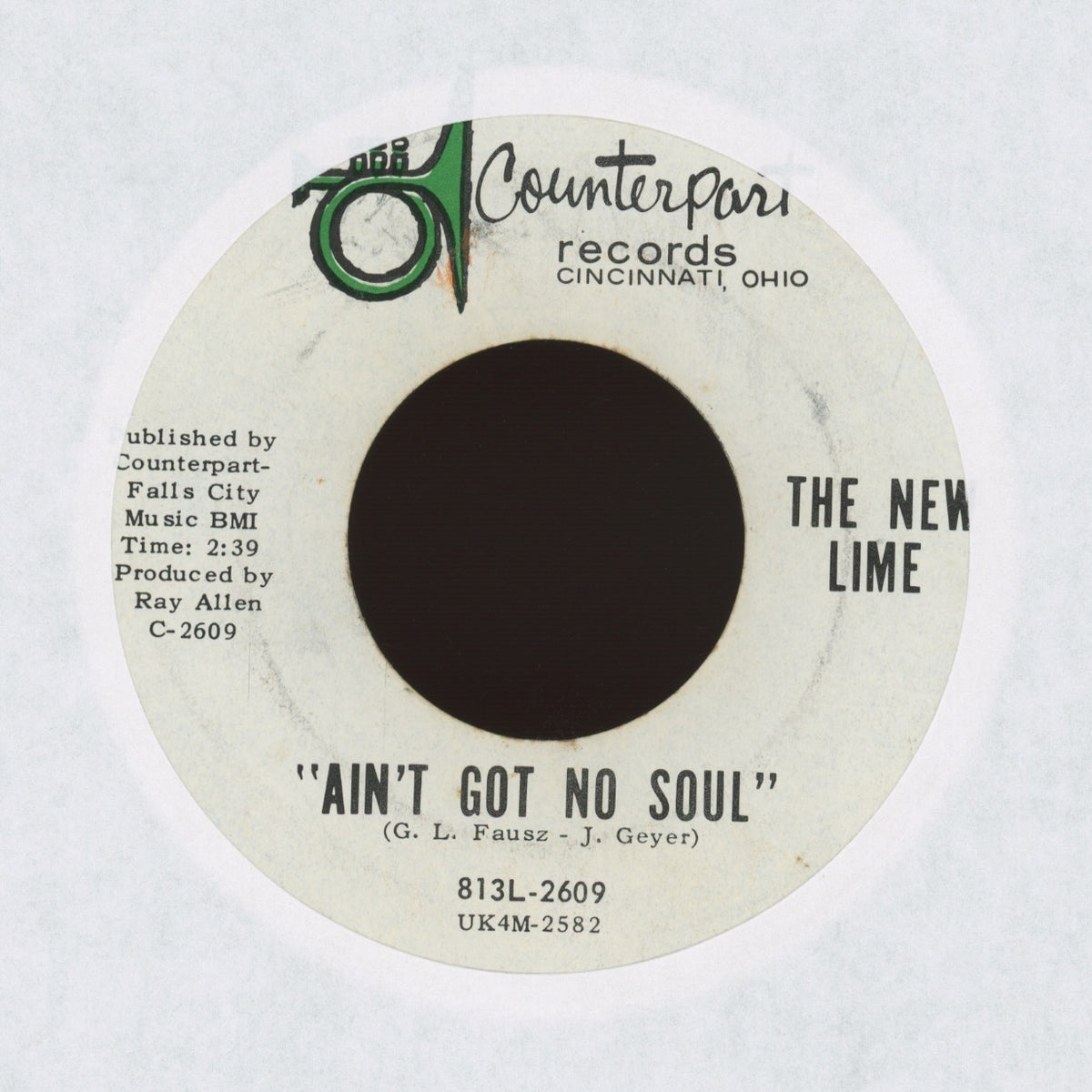 The New Lime - Ain't Got No Soul / The Gumdrop Trilogy on Counterpart Records Garage 45