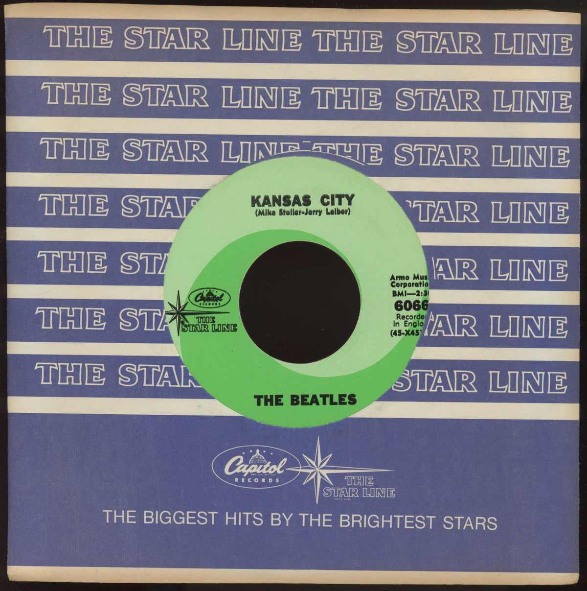 The Beatles - Kansas City / Boys on Capitol Records - The Star Line - Green Swirl Label Colored Vinyl Rock 45