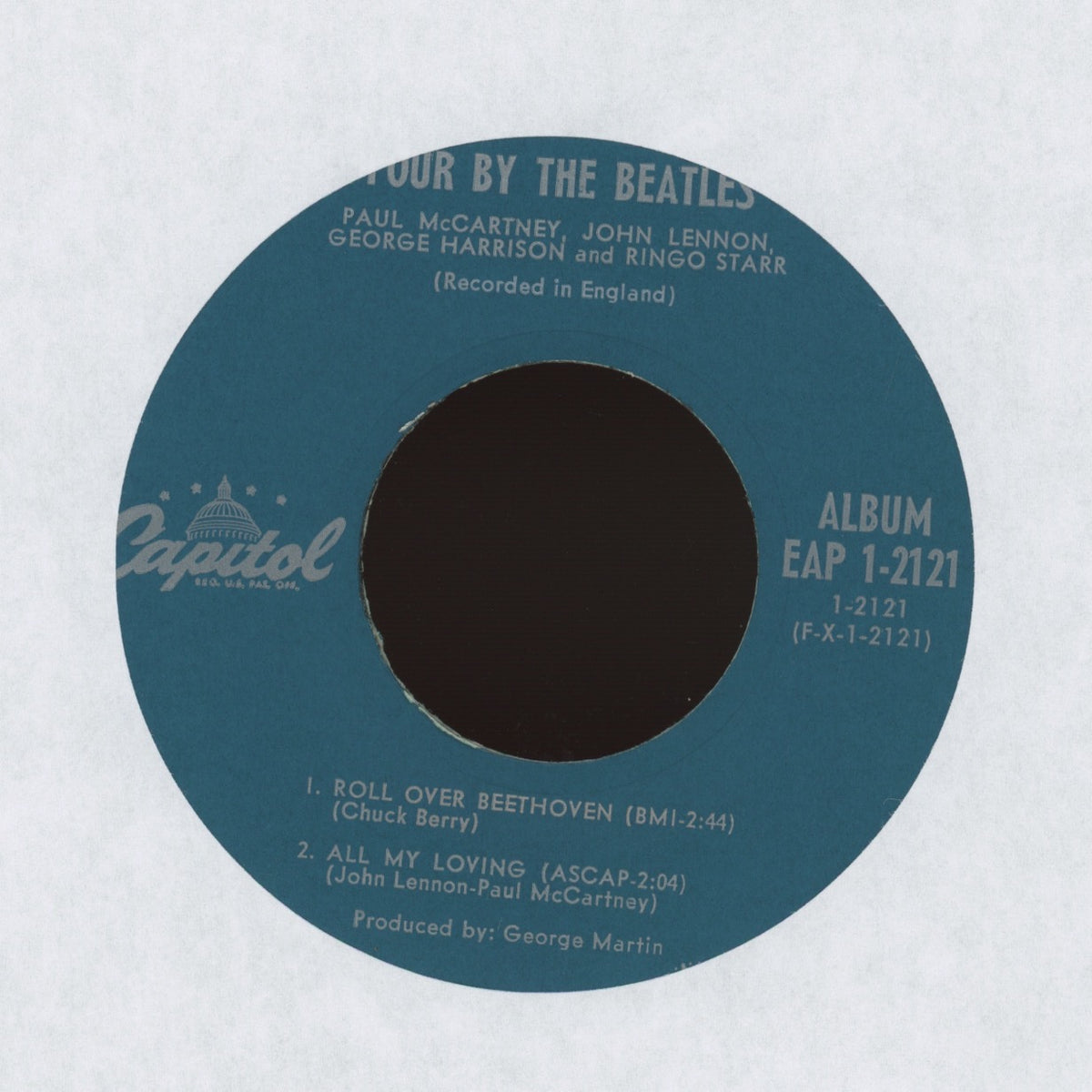 The Beatles - Four By The Beatles on Capitol Records Rock 45 EP With Picture Cover