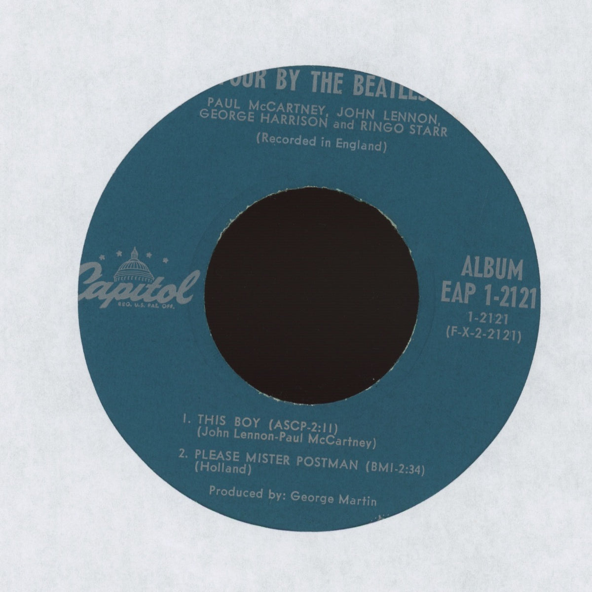 The Beatles - Four By The Beatles on Capitol Records Rock 45 EP With Picture Cover