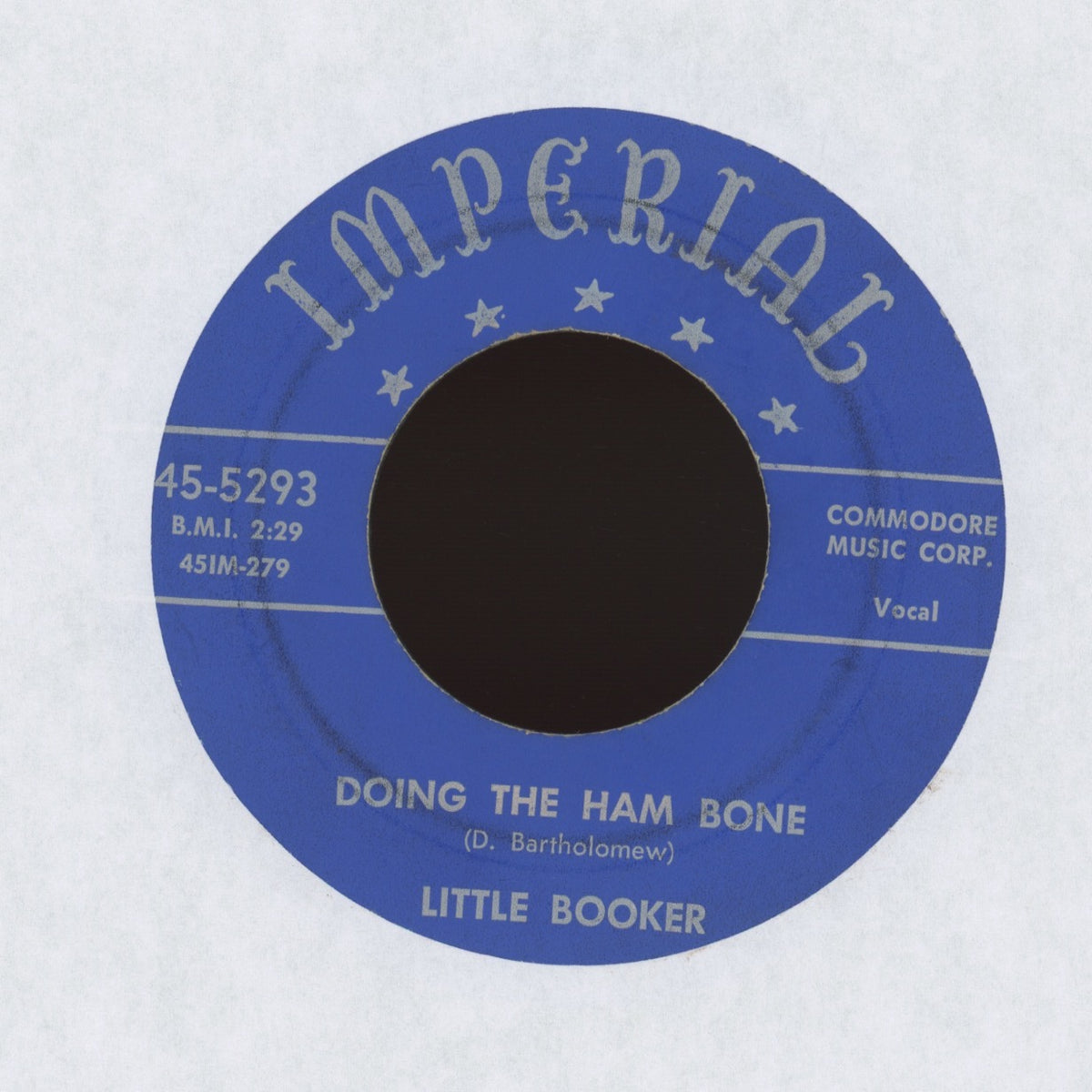 Little Booker - Thinkin Bout My Baby / Doing The Ham Bone on Imperial R&B Blues 45