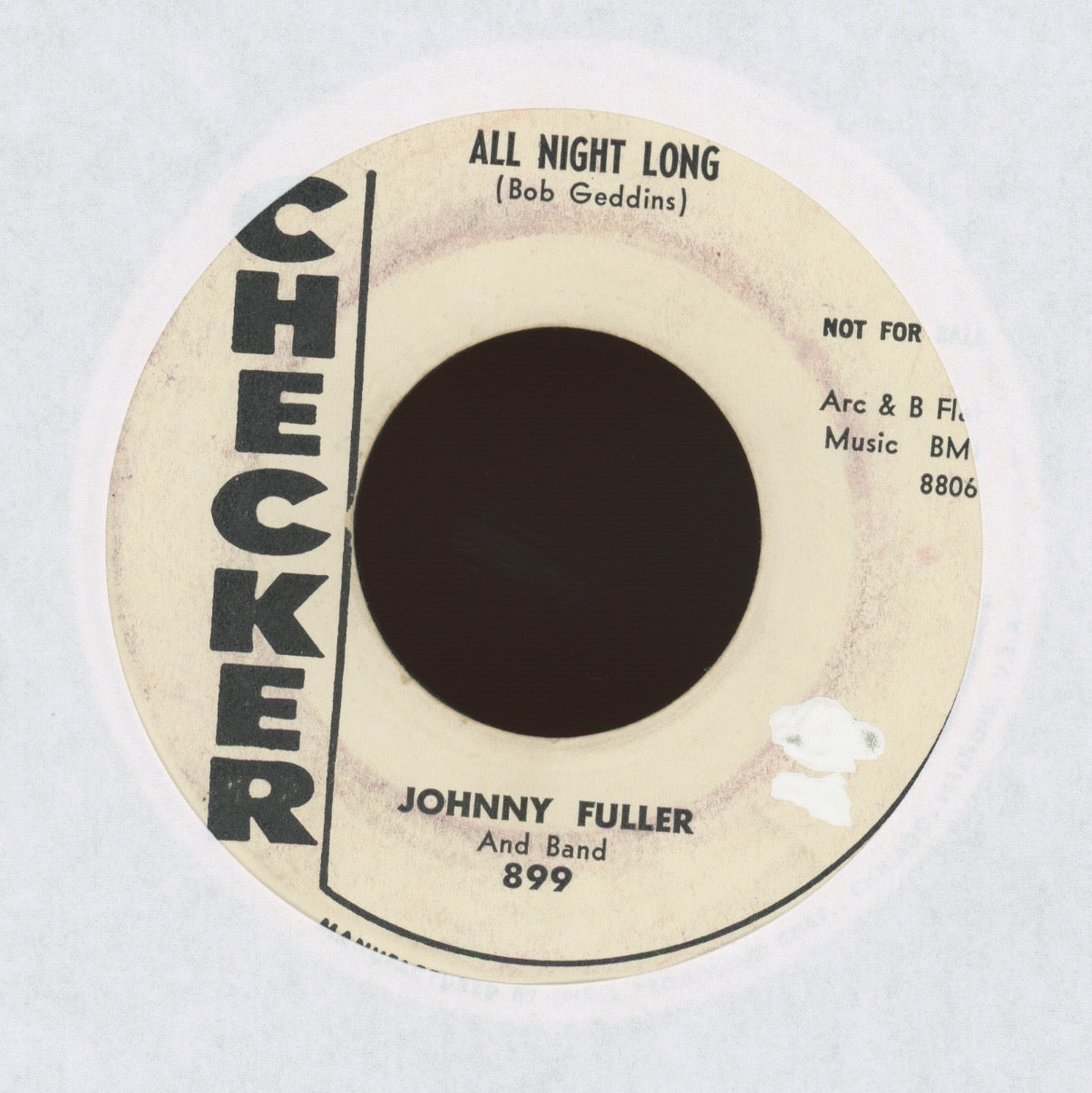 Johnny Fuller and Band - All Night Long on Checker Promo R&B 45