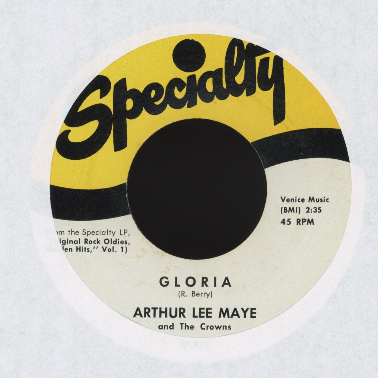 Arthur Lee Maye & The Crowns - Oh-Rooba-Lee on Specialty R&B Rocker 45