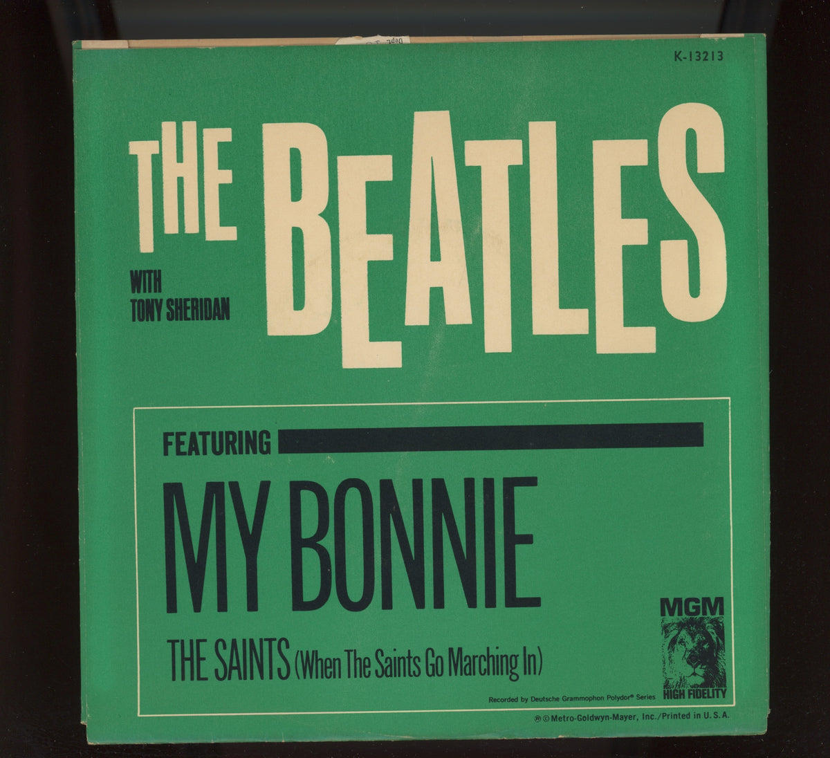 The Beatles With Tony Sheridan - My Bonnie on MGM Records Rock 45 With Picture Sleeve