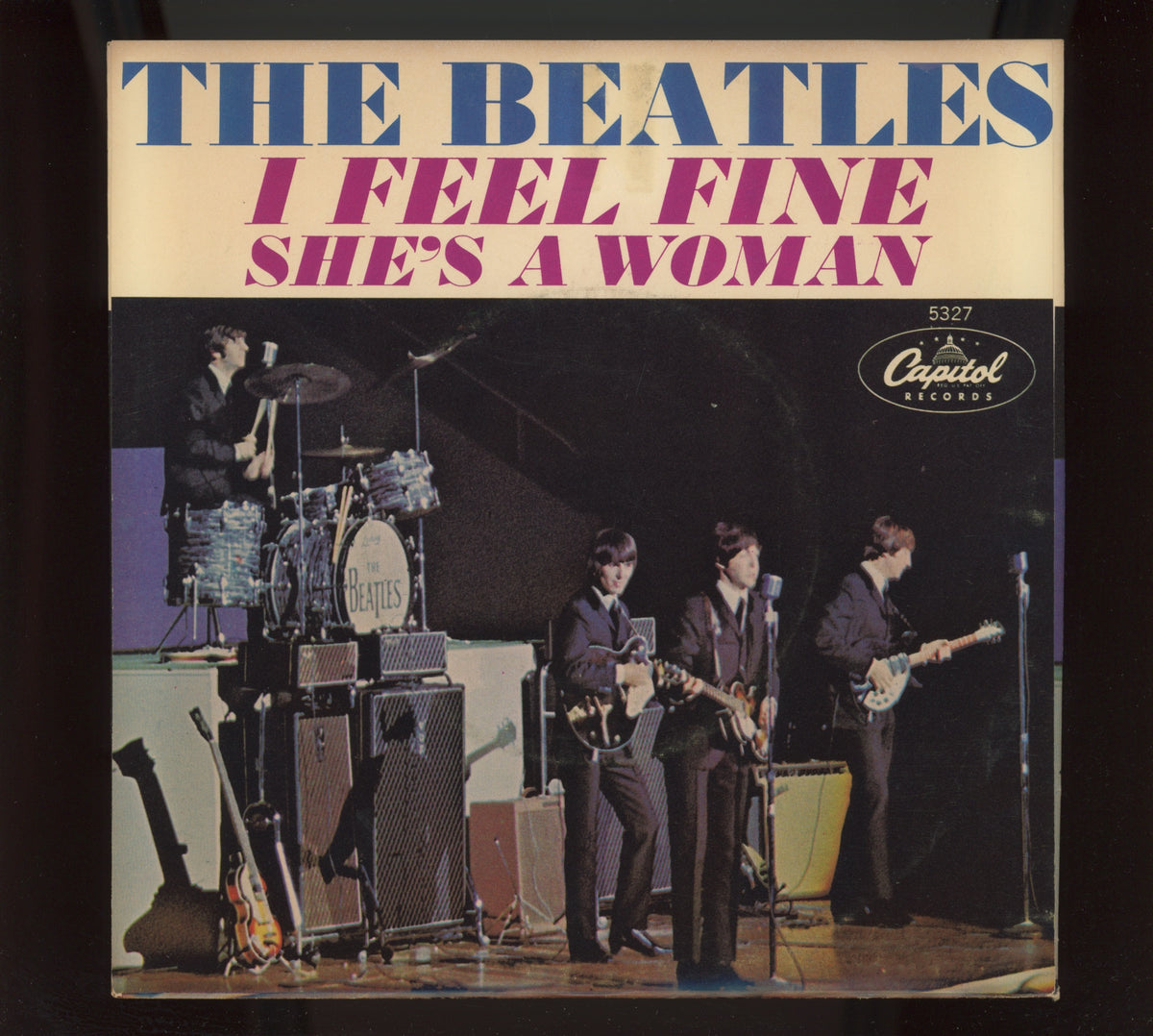 The Beatles - I Feel Fine / She's A Woman on Capitol Records Rock 45 With Picture Sleeve
