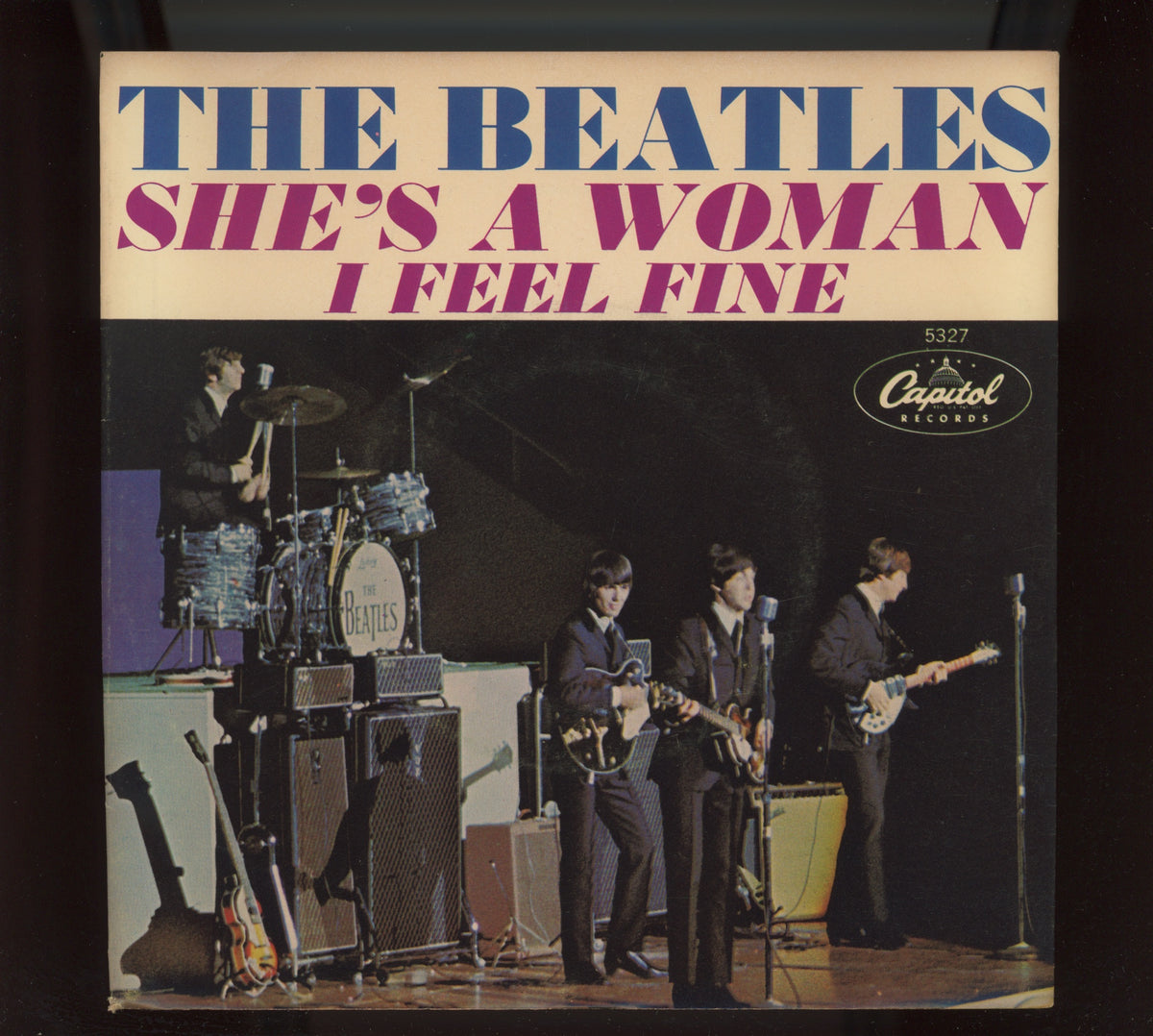 The Beatles - I Feel Fine / She's A Woman on Capitol Records Rock 45 With Picture Sleeve