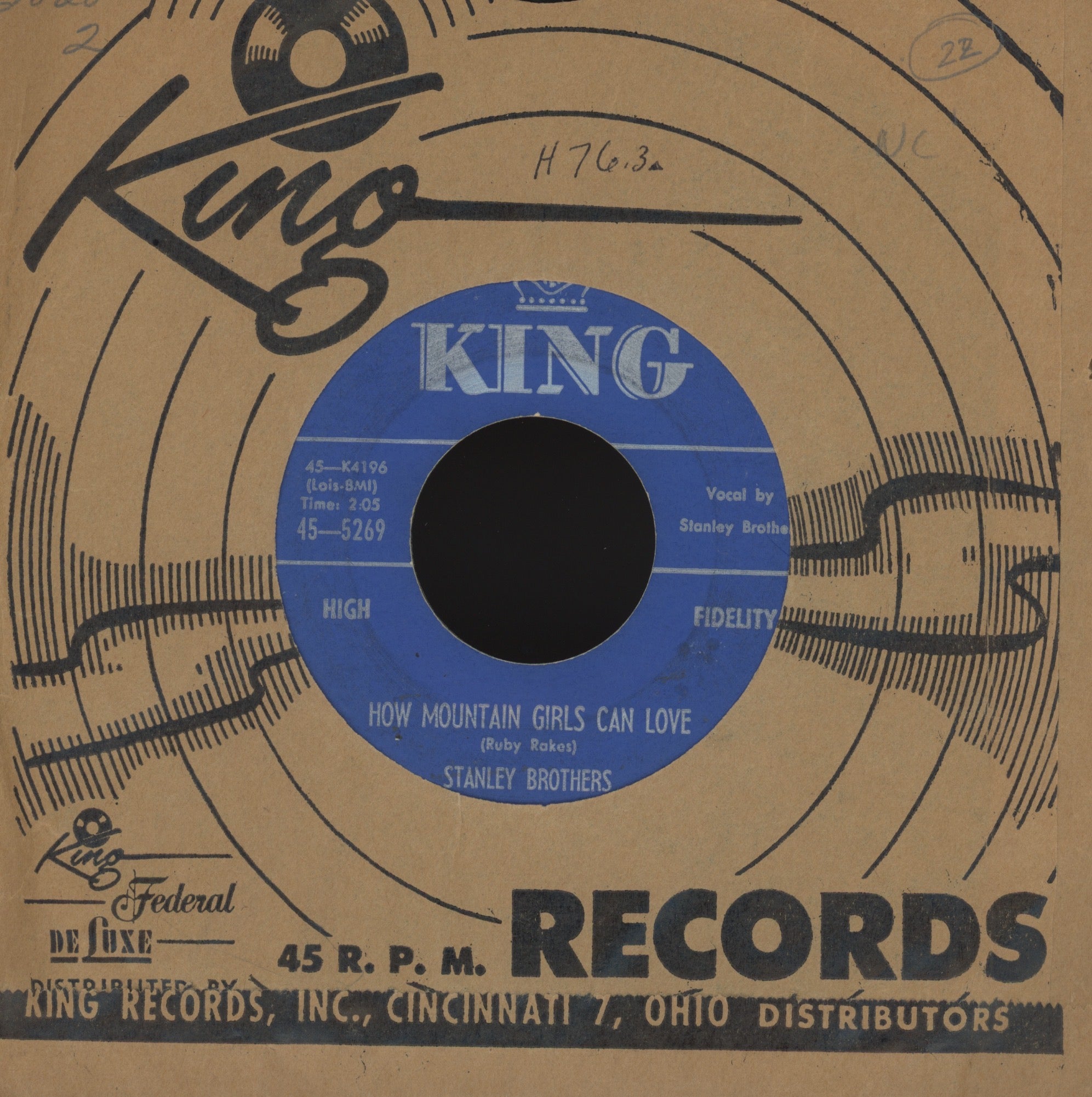 The Stanley Brothers - I'm A Man Of Constant Sorrow on King Bluegrass 45