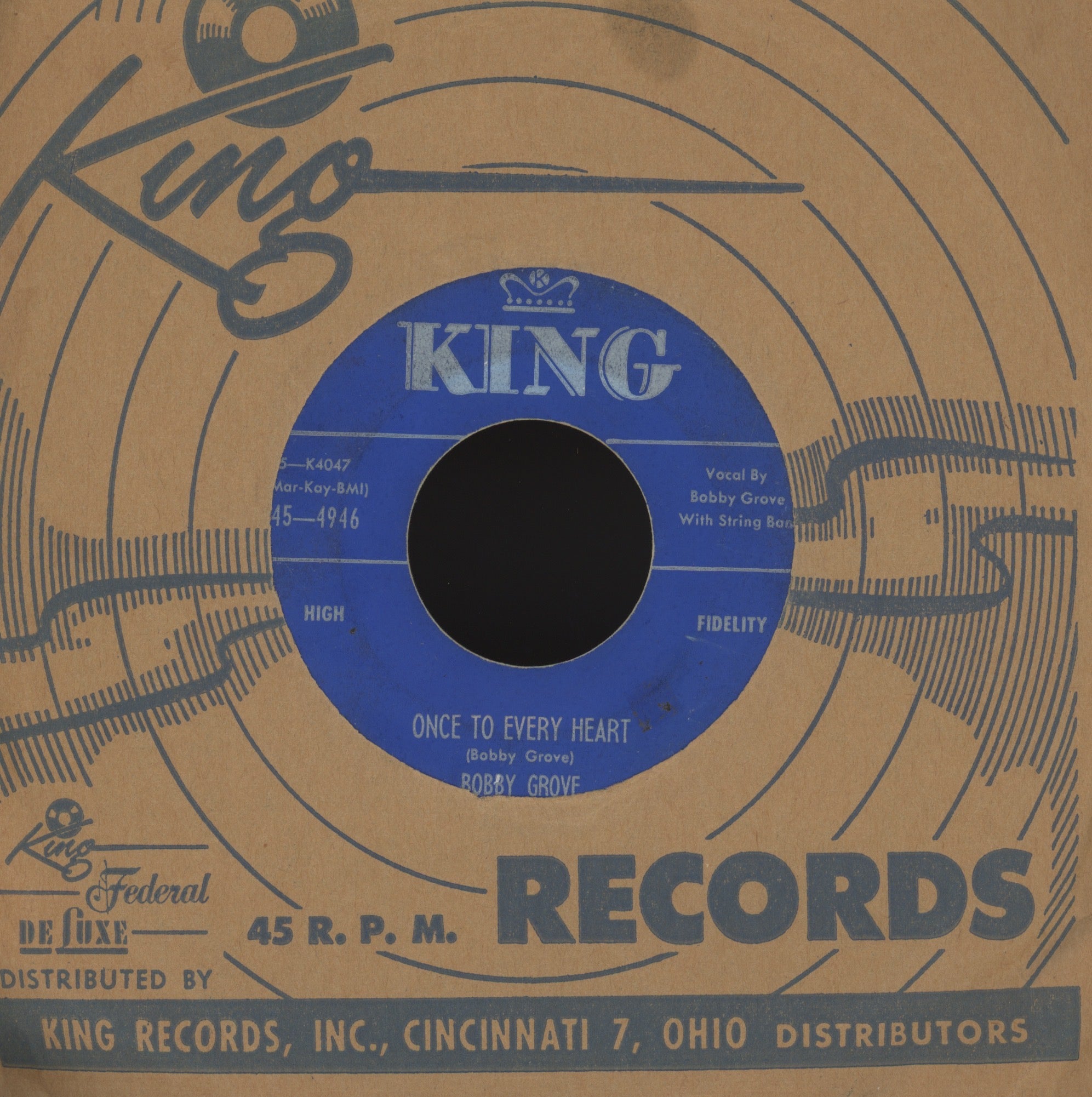 Bobby Grove - No Parking Here on King Hillbilly Bop 45