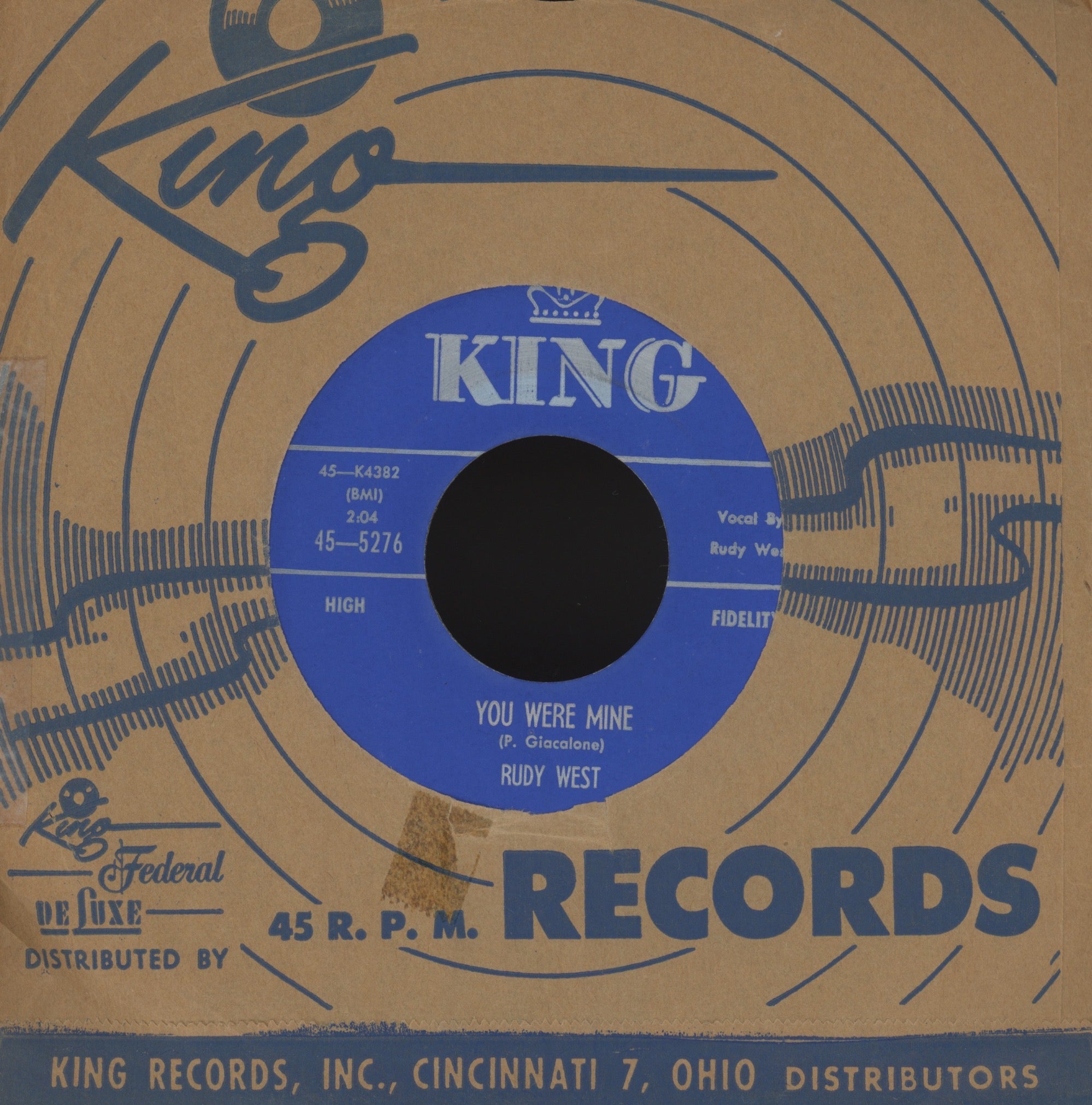 Rudy West - You Were Mine on King R&B Doo Wop 45