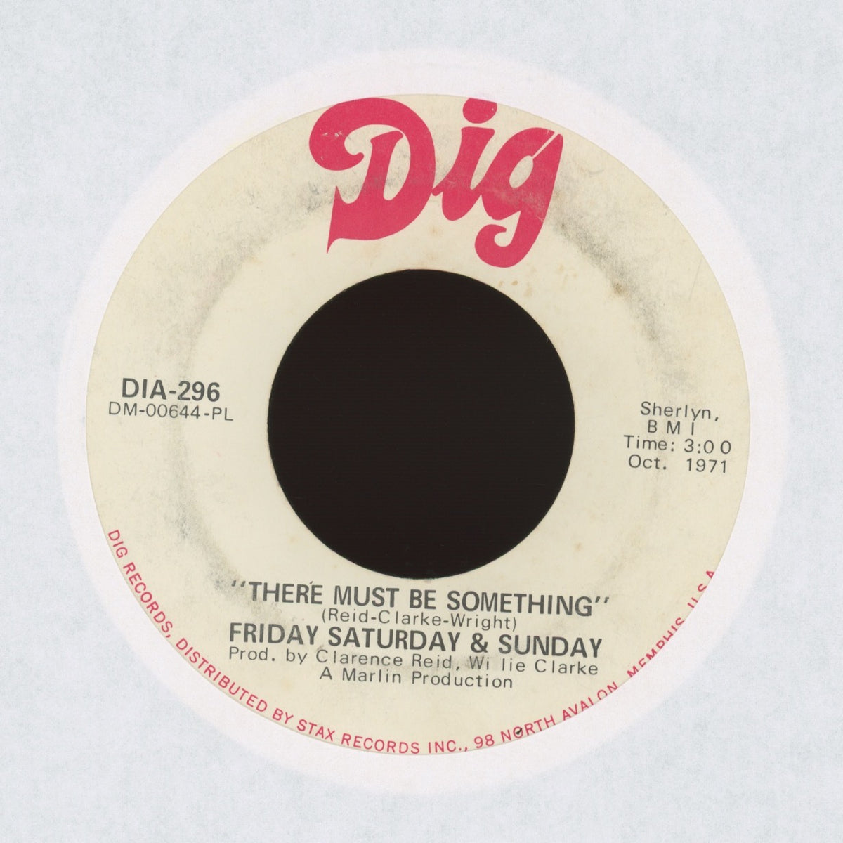 Friday, Saturday & Sunday - There Must Be Something on Dig - Promo Crossover Soul Funk 45