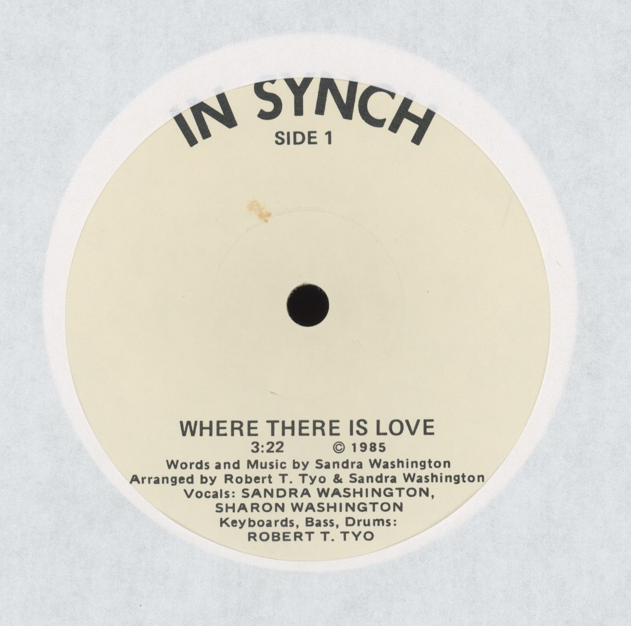 The Washington Sisters - In Synch Self Released Soul 7" With Picture Sleeve