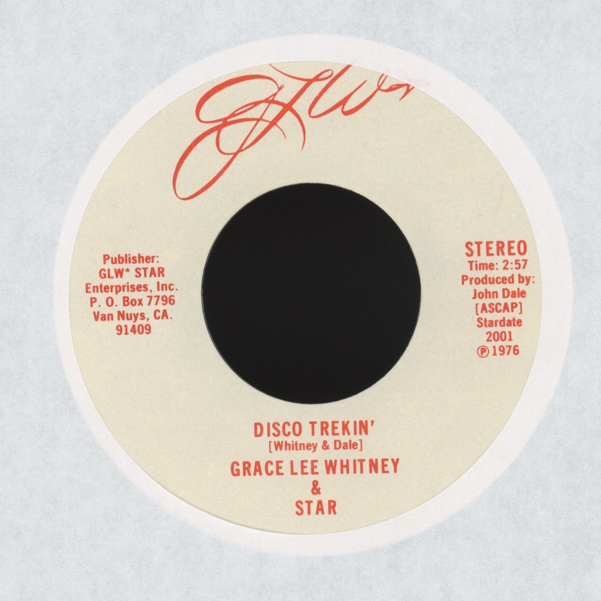 Grace Lee Whitne & Star - Disco Trekin' on GLW Disco Funk 45 With Picture Sleeve