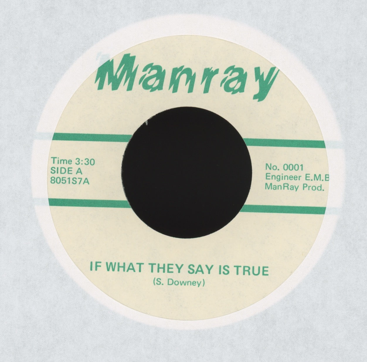 The Immortal Porpoises - If What They Say Is True / Minstrel Boy on Manray Rock 45 With Picture Sleeve