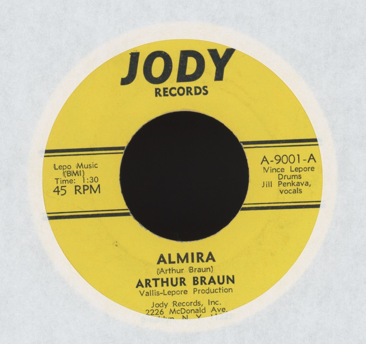 Arthur Braun - Almira / A Place to Go on Jody Garage 45