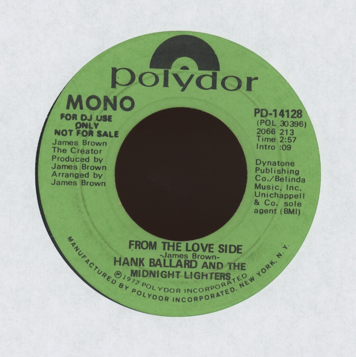 Hank Ballard And The Midnight Lighters - From The Love Side on Polydor Promo Funk 45